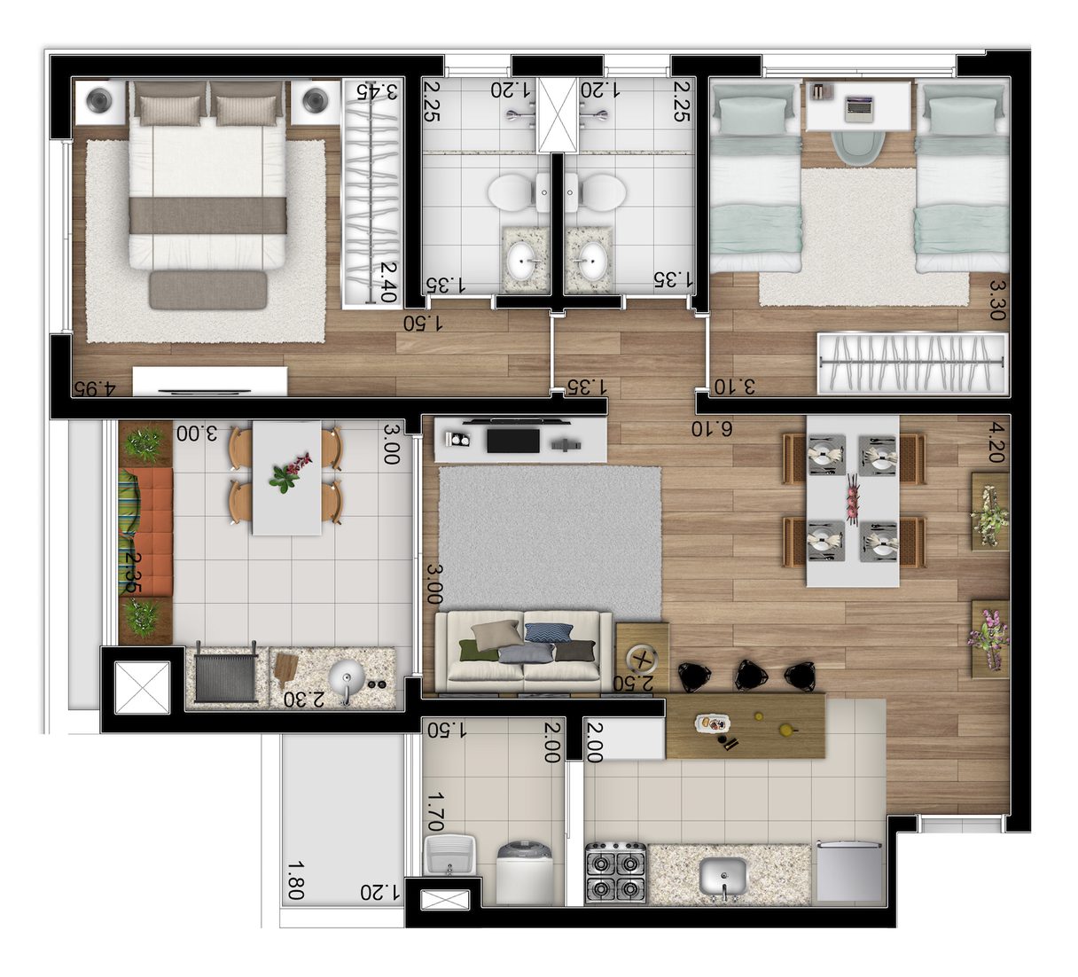 Planta do apartamento tipo