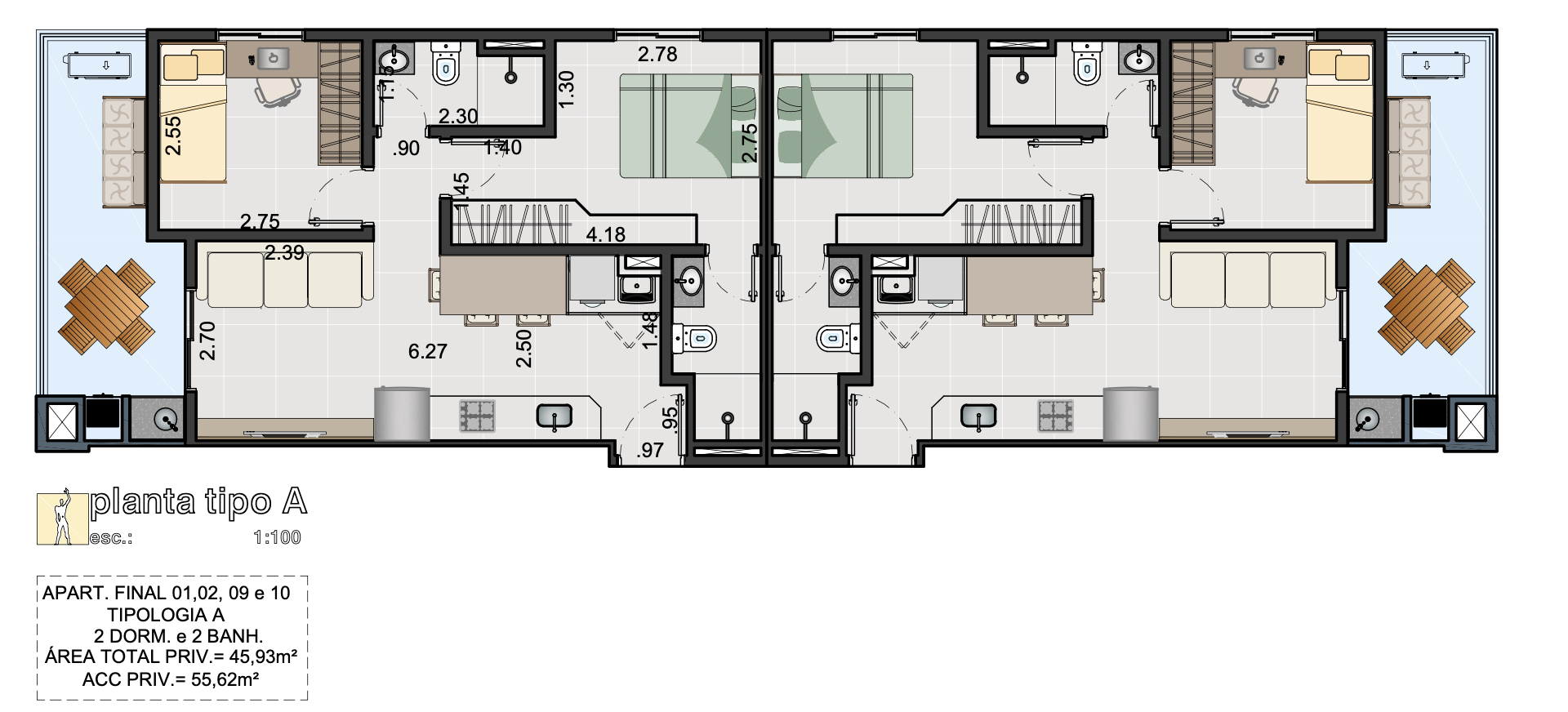 Planta dos Apartamentos Villa Lattaro